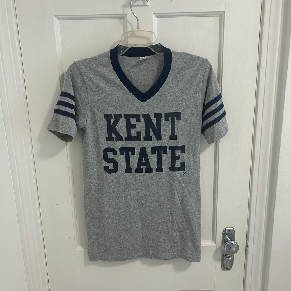 Augusta Sportswear Gray and Navy V-Neck T-Shirt